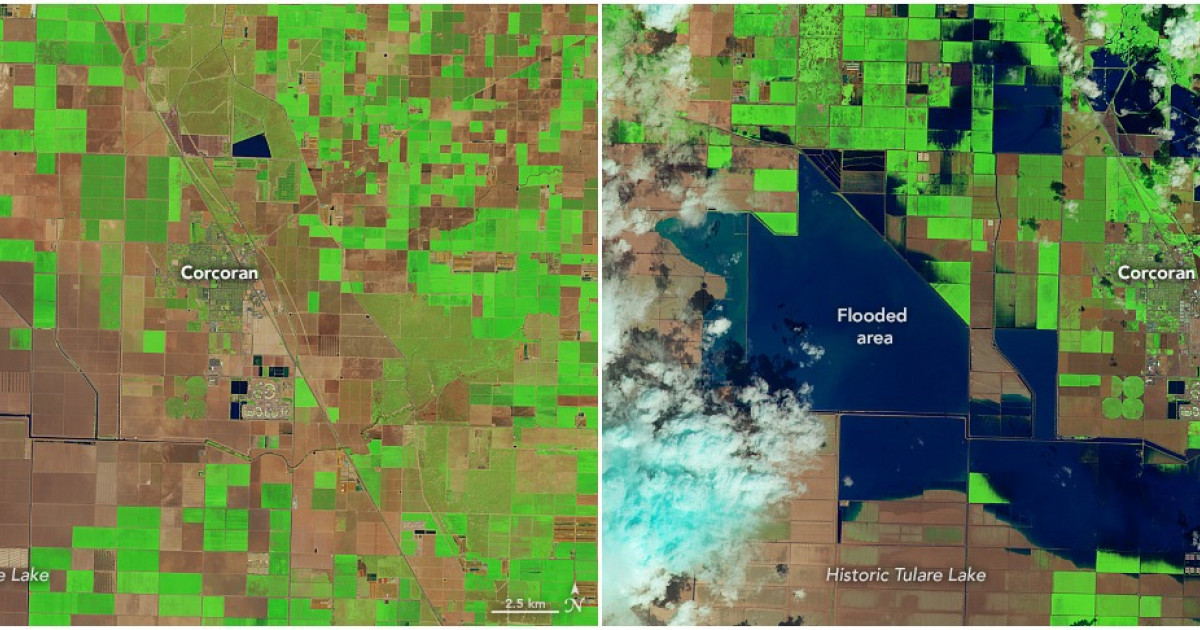 “Drought and Flood: Extinct Lake Reappears in California as Spain Struggles with Drought”